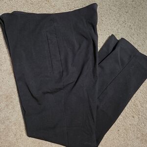 Womens Plus Size Black High-Rise Pants Straight Leg Casual Size 14